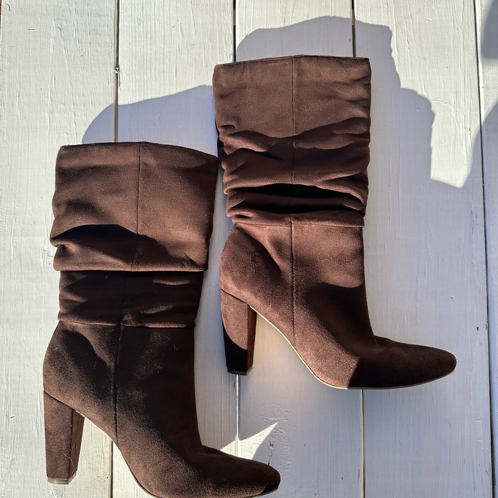 Vegan Suede Slouch Boots